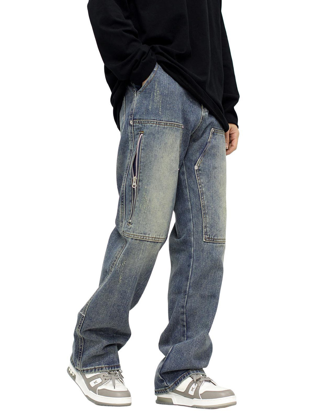 Vintage Washed Denim Jeans