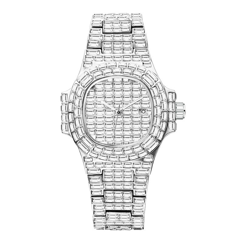 Fashionable Diamond-Encrusted Starry Sky Waterproof Quartz Watch for Men