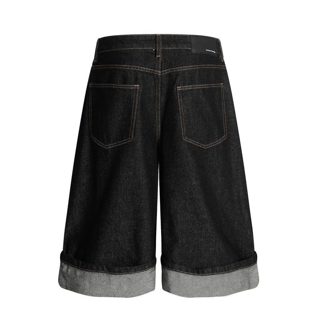 Mens Washed Black Cropped Jeans