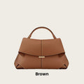 Polene Smile Pleated Genuine Leather Crossbody Bag