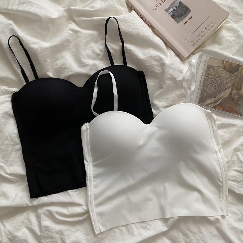 Ice Silk Slim-Fit Camisole with Built-In Bra