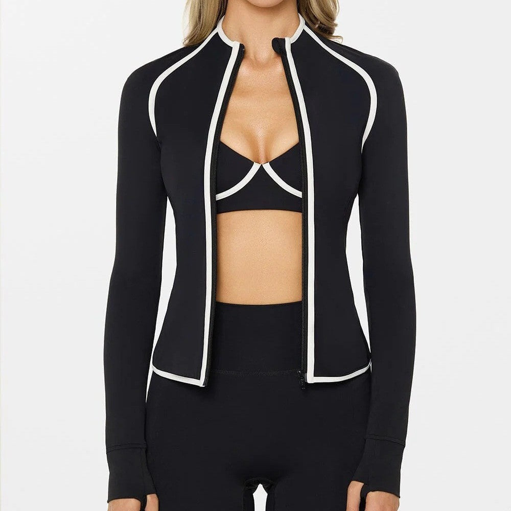 Womens Yoga Jacket Set with Trousers and Bra