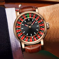 Mens Roulette Luminous Waterproof Quartz Watch