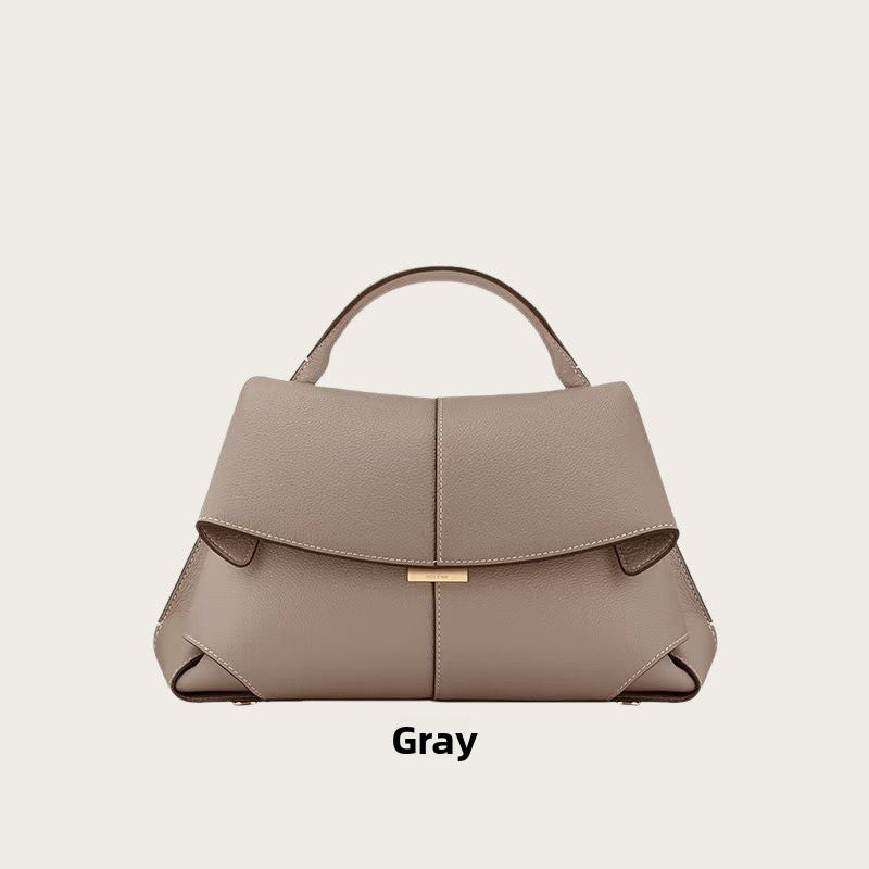 Polene Smile Pleated Genuine Leather Crossbody Bag