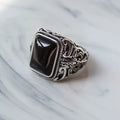 Vintage Geometric Adjustable Mens Ring