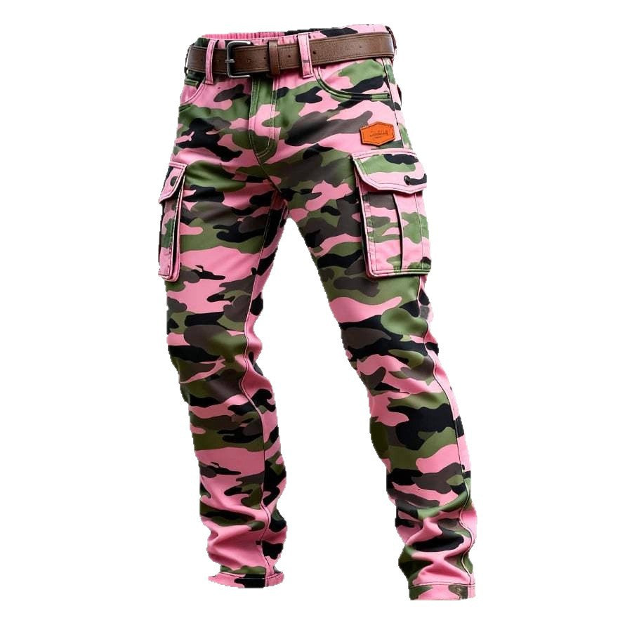 Retro Cargo Pants Men Straight Leg Trousers
