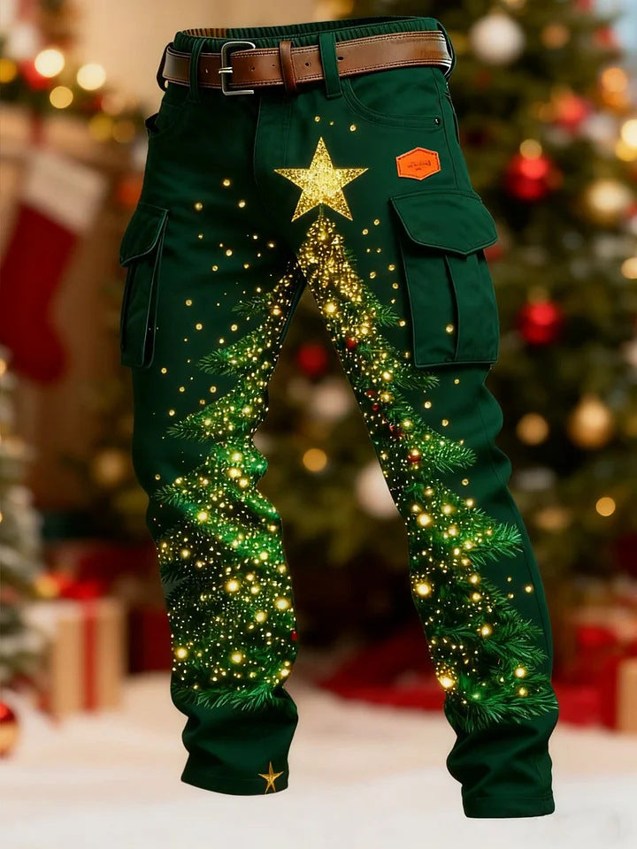 Retro Cargo Pants Men Straight Leg Trousers