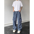 Straight Leg Denim Jeans with Multi-Pockets