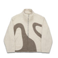 Contrast Color Lapel Coral Fleece Sweatshirt