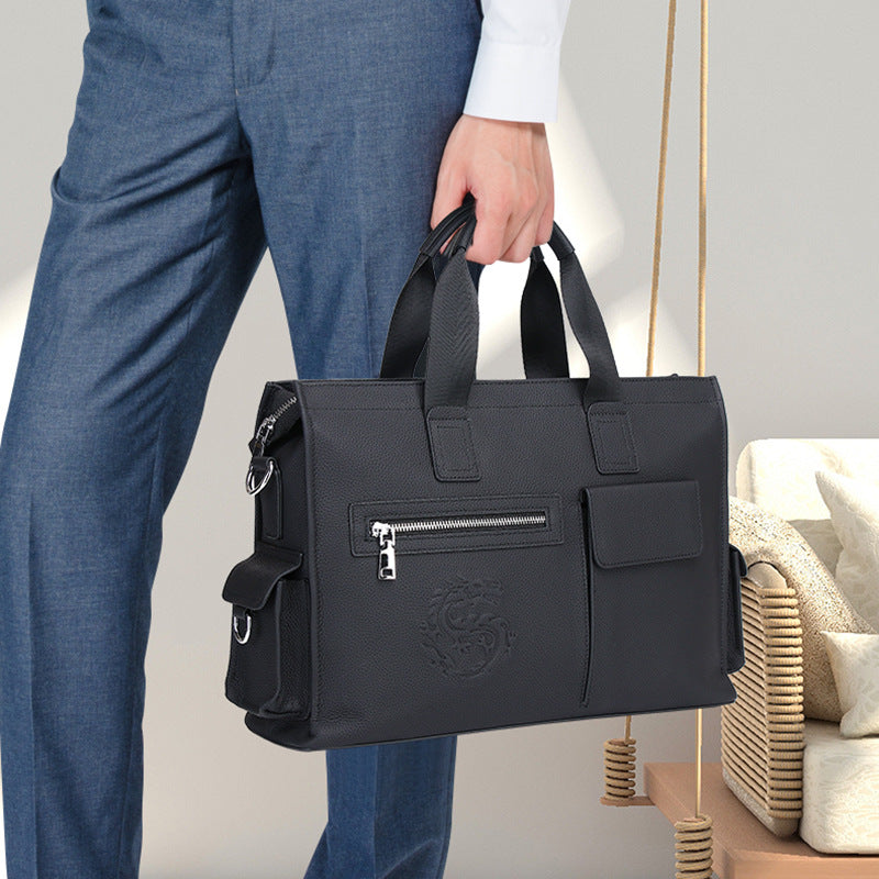 Genuine Leather Business Briefcase for Men