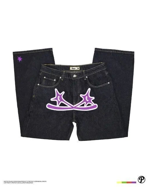 Men's Embroidered Straight Leg Jeans