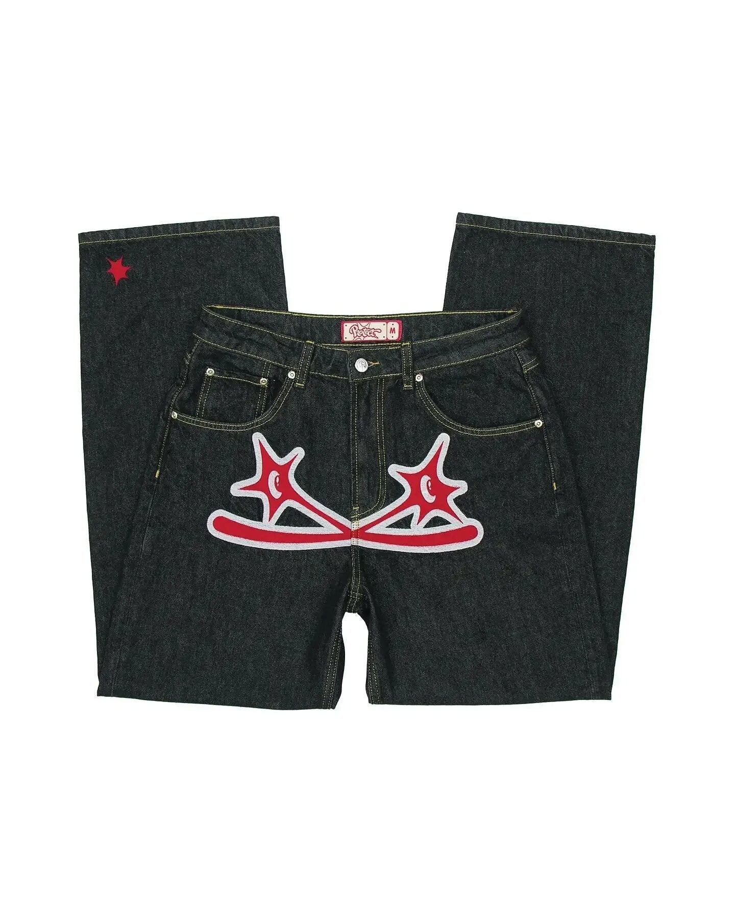 Men's Embroidered Straight Leg Jeans