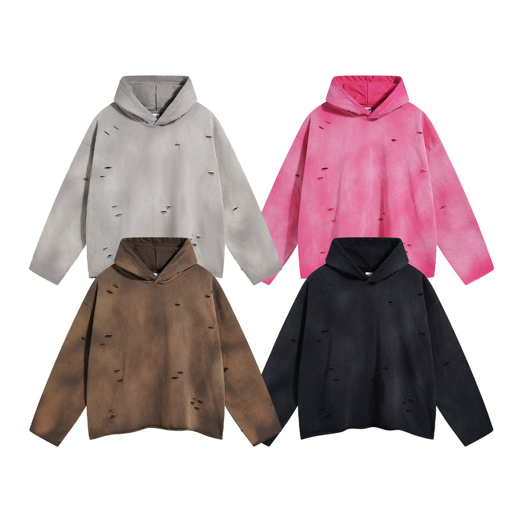 Gradient Hooded Cotton Sweatshirt
