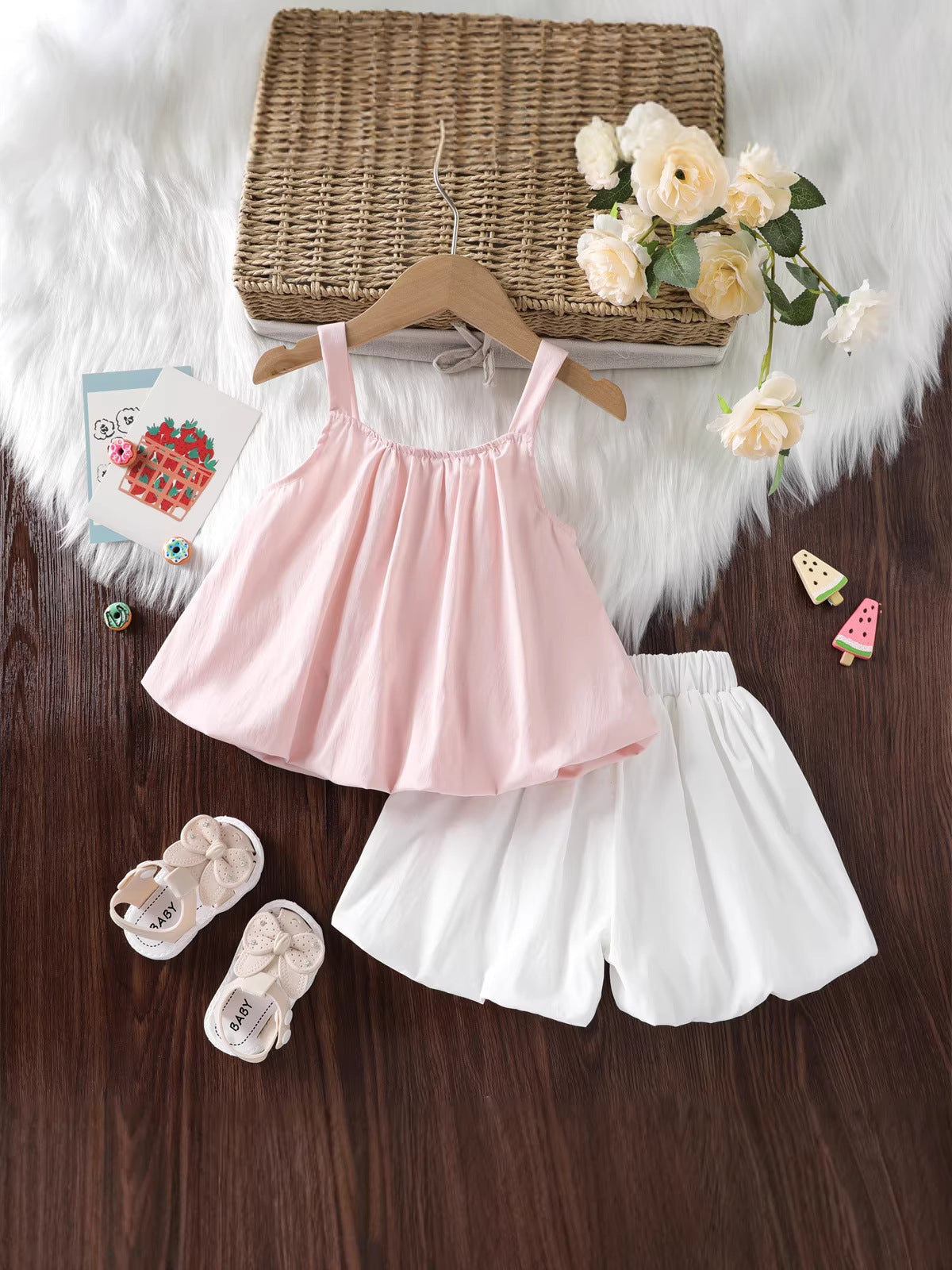 Girls Sleeveless Top and Shorts Set