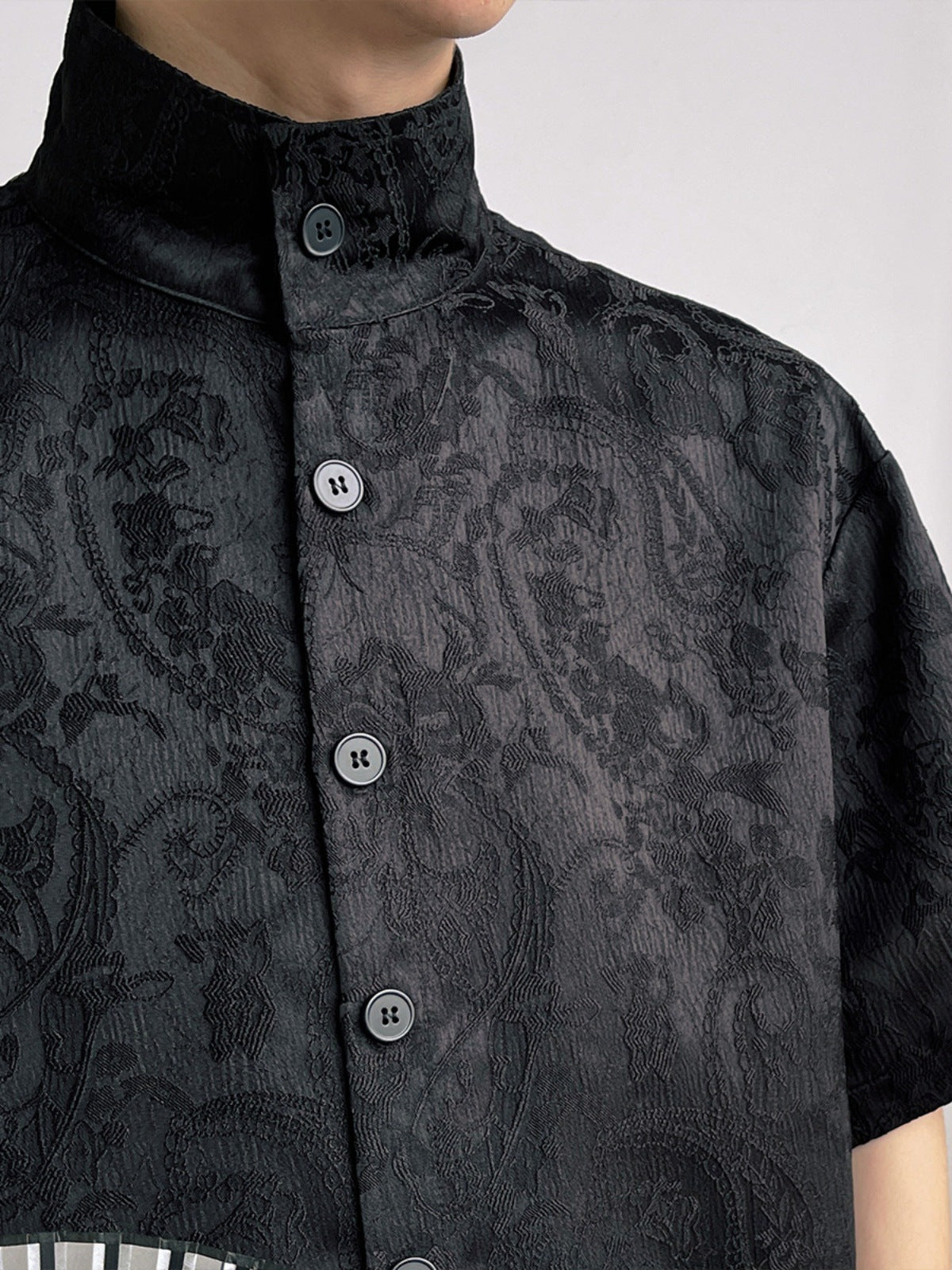 Chinese Style Embroidered Loose Fit Shirt for Men
