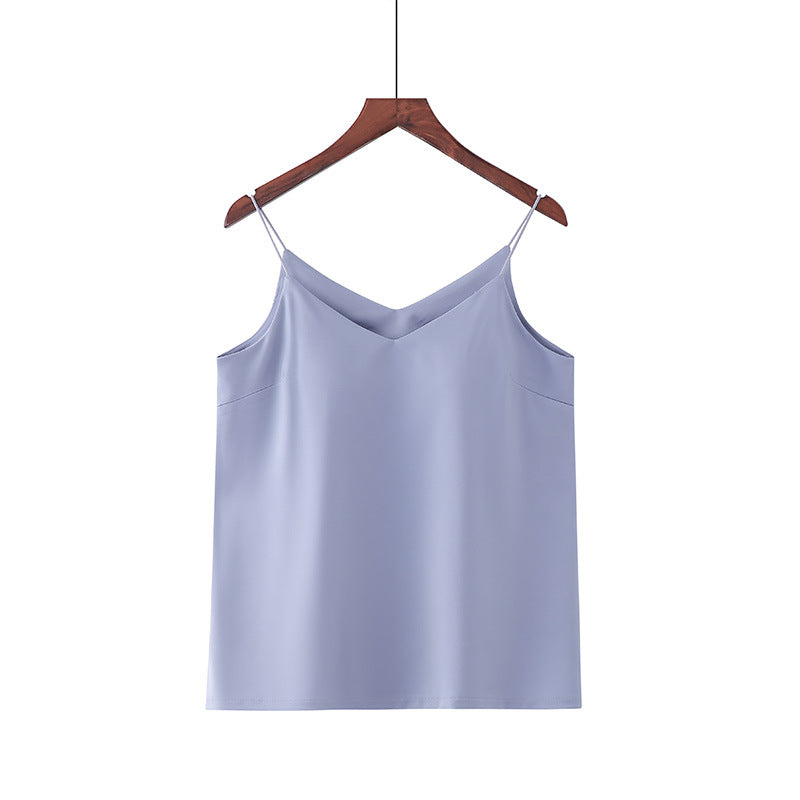 Womens Ice Silk Camisole with Chest Pad