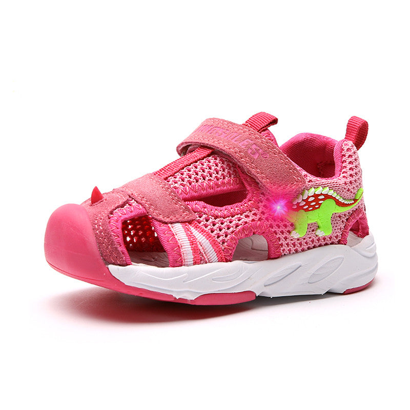Soft bottom flashing dinosaur sandals