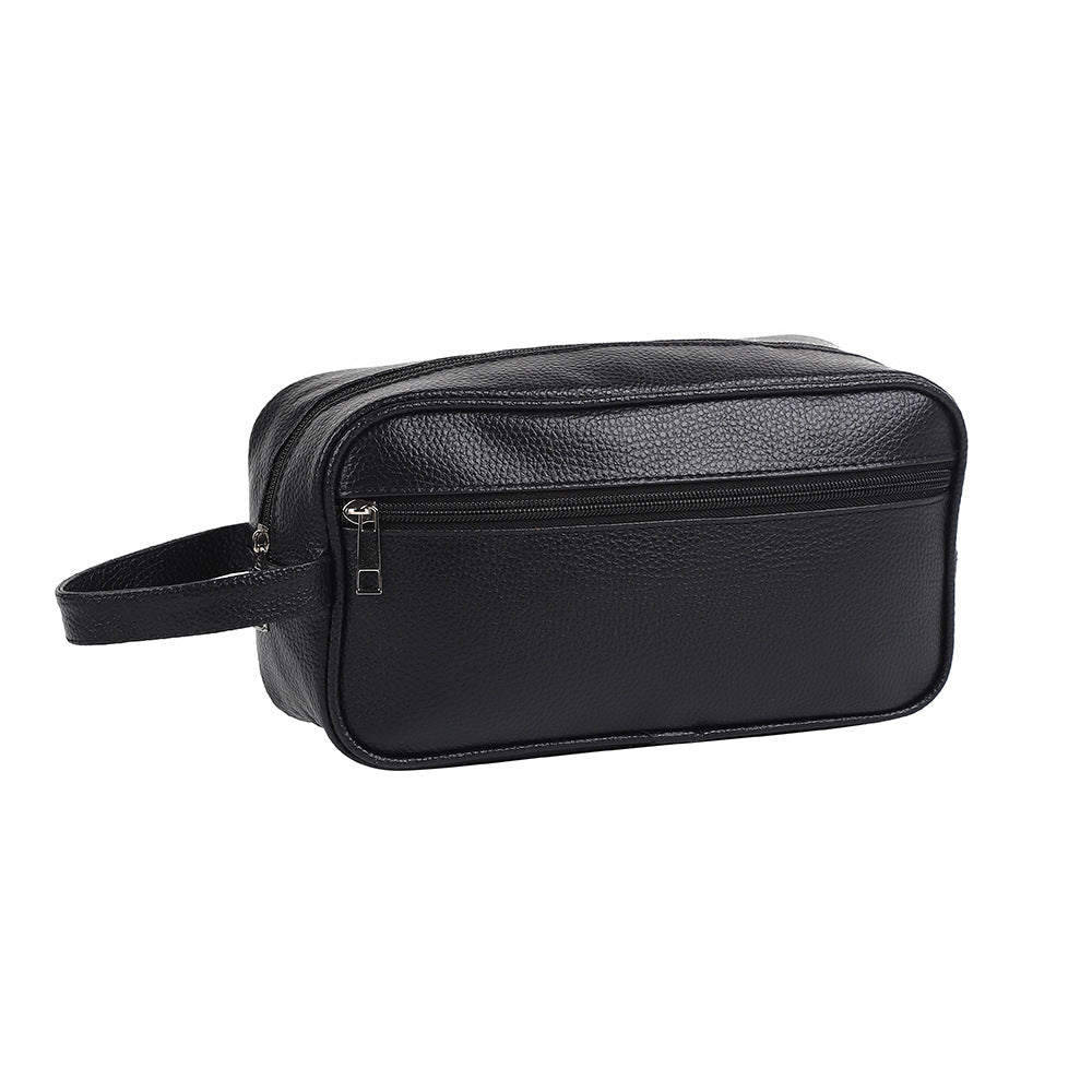 Litchi Pattern PVC Waterproof Toiletry Bag for Men
