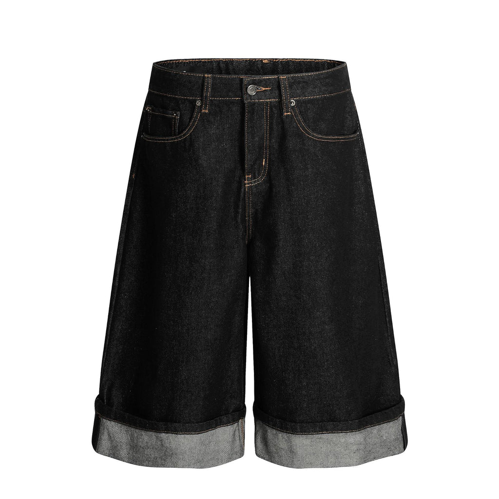 Mens Washed Black Cropped Jeans