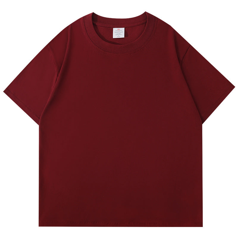 Pure Cotton Short-Sleeve T-Shirt for Men, Summer Loose Half-Sleeve Solid Color Everyday Retro Casual Base Shirt, Fashionable Style