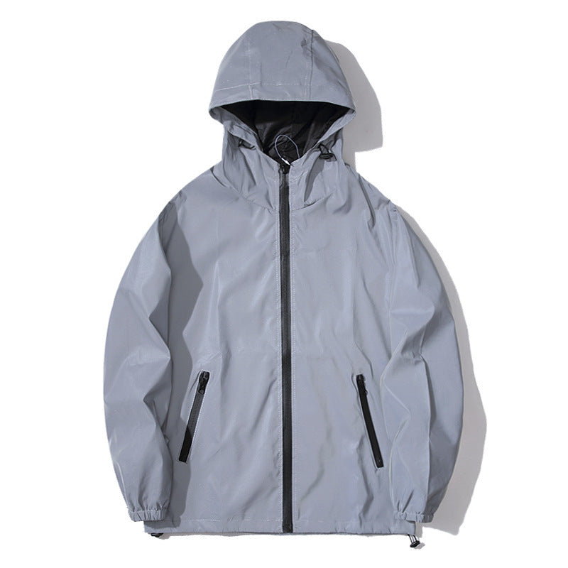 Reflective Hooded Windbreaker Jacket for Men and Women