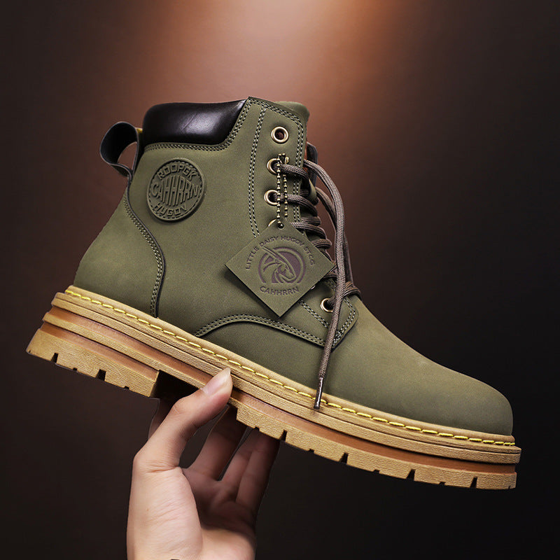 Mens Retro High-Top Lace-Up Martin Boots