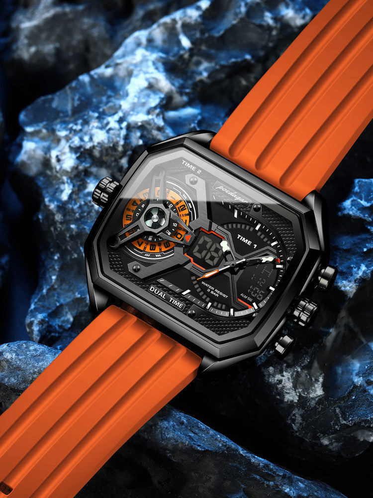 Dual Display Luminous Waterproof Mens Watch