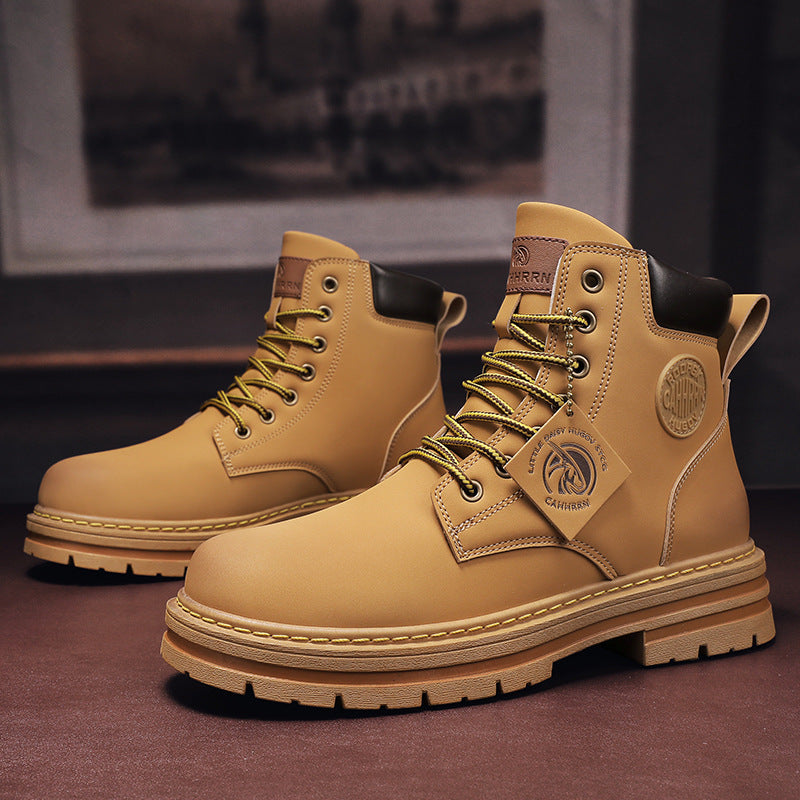 Mens Retro High-Top Lace-Up Martin Boots