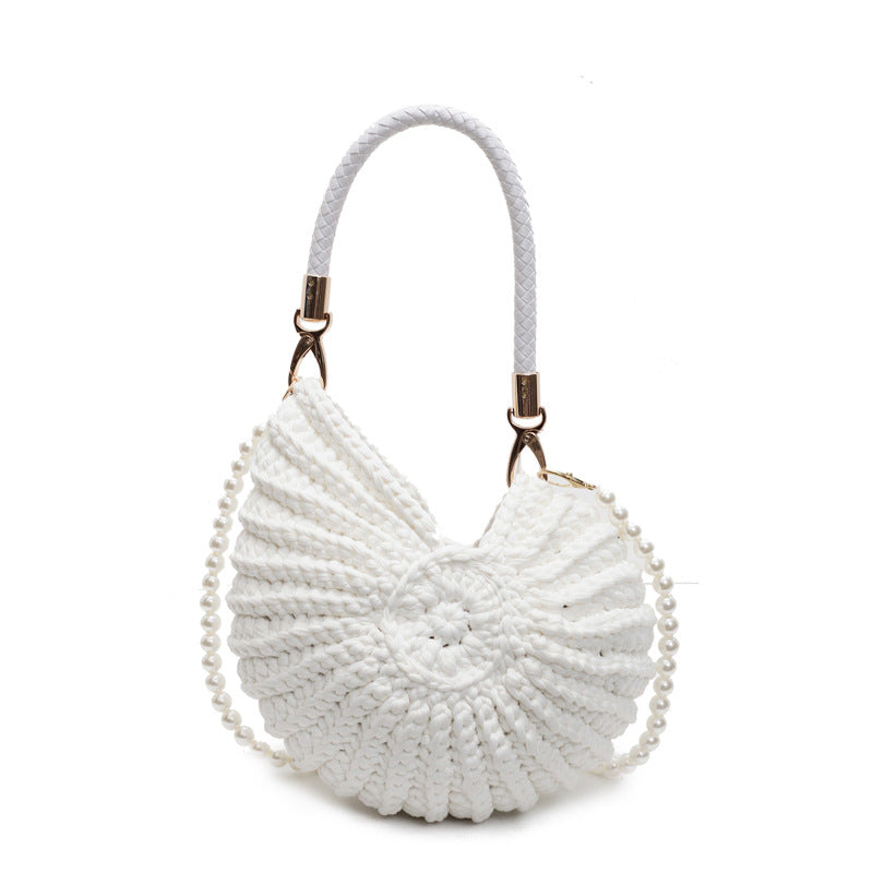 Handmade Woven Shell Design Shoulder Bag