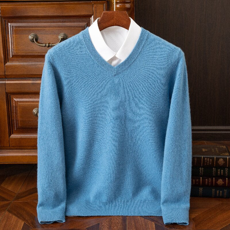 Mens Pure Wool Knit Sweater