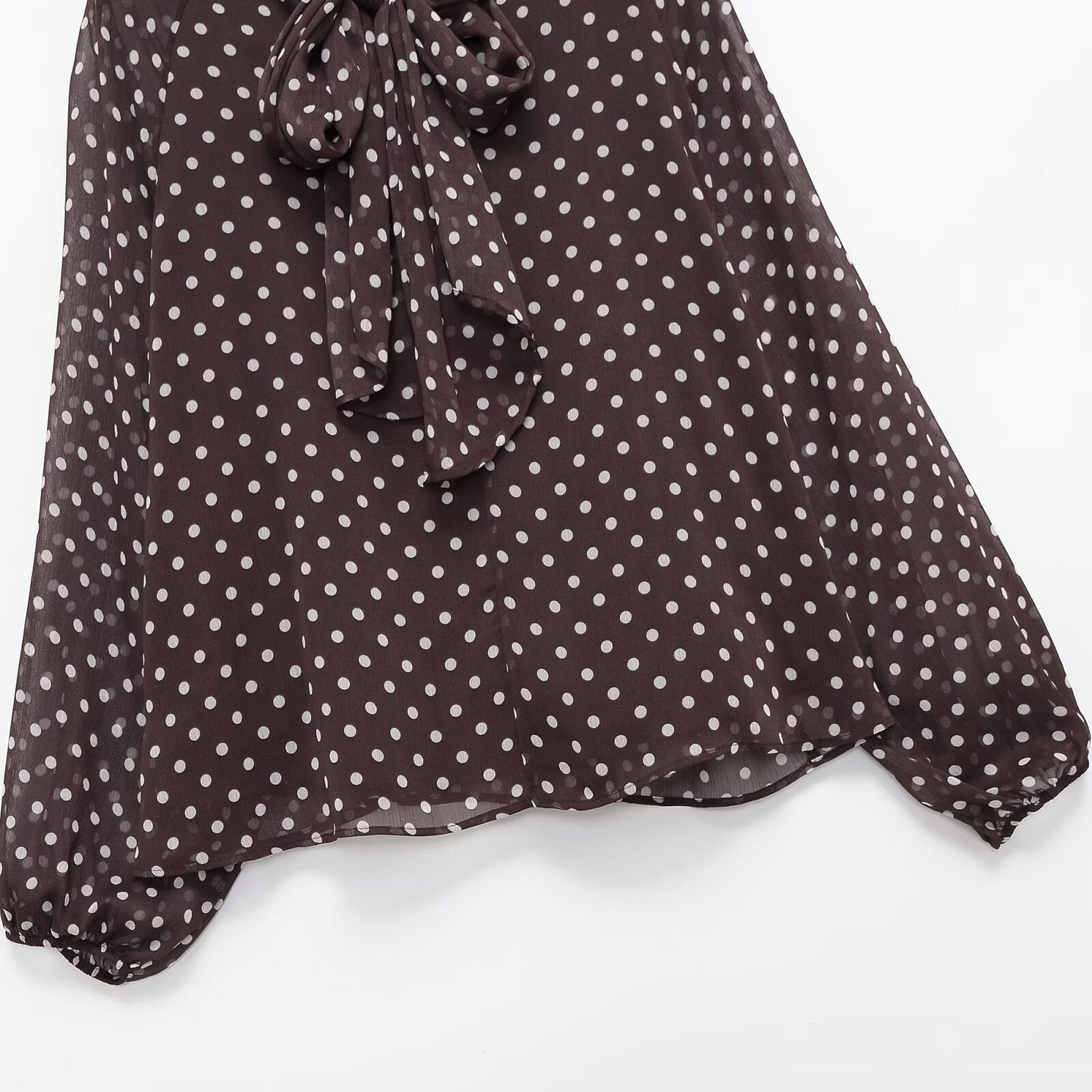 Zarz Womens Bow Polka Dot Shirt