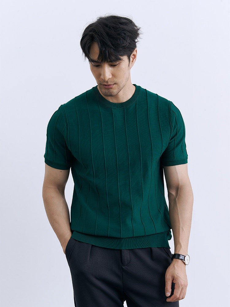 Mens Casual Short Sleeve Knit T-Shirt