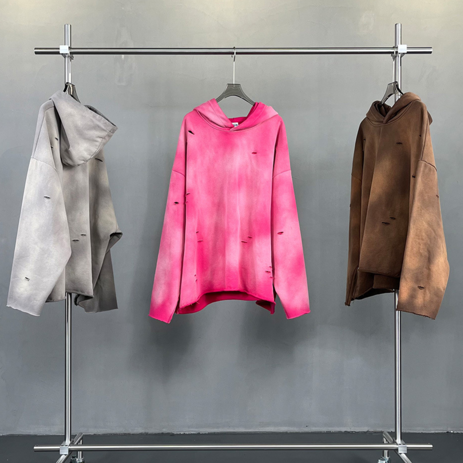 Gradient Hooded Cotton Sweatshirt