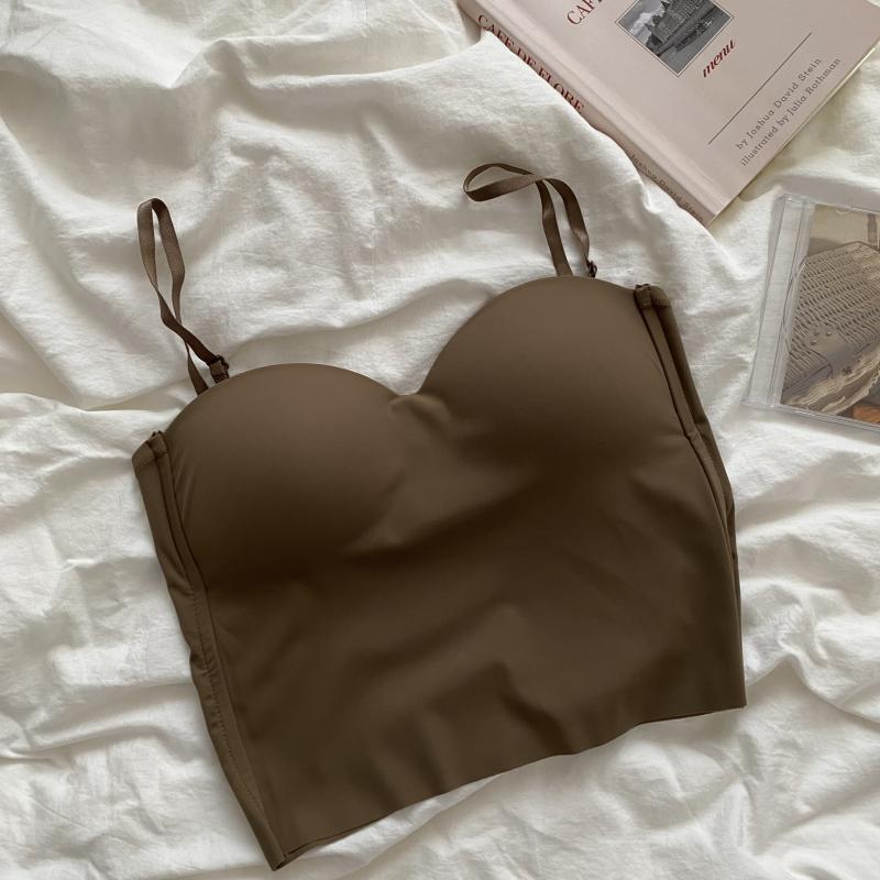 Ice Silk Slim-Fit Camisole with Built-In Bra