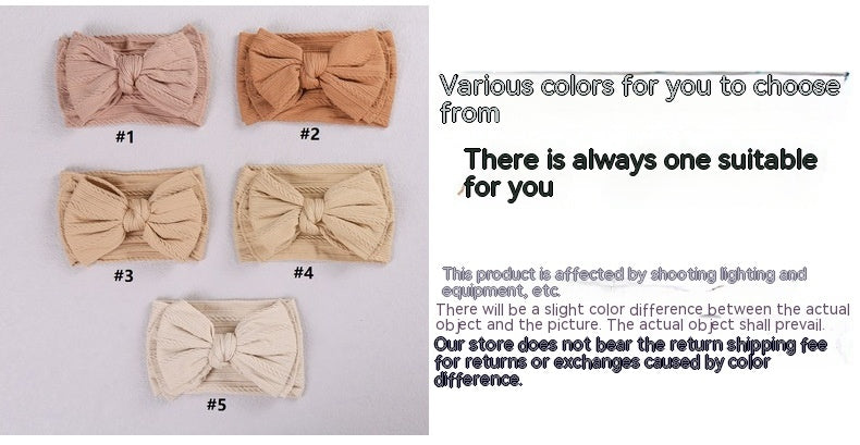 Children's Hair Accessories Jacquard Nylon Hair Band Double-layer Bow