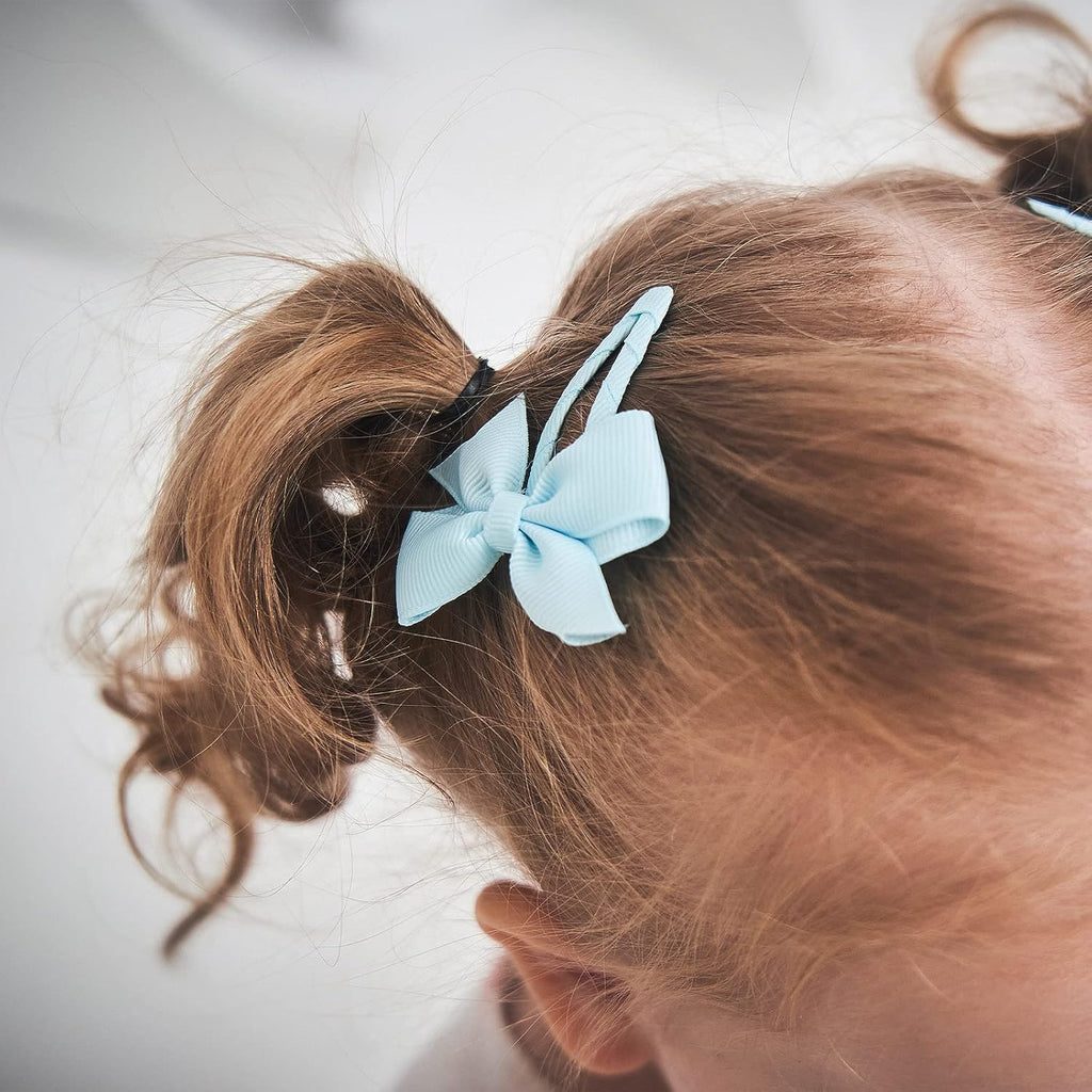 40PCS Snap Baby Hair Bows Clips For Girls Grosgrain Ribbon Fully Wapped 2 Inch Infant Hair Barrettes Accessories For Baby Girls Newborns Toddler