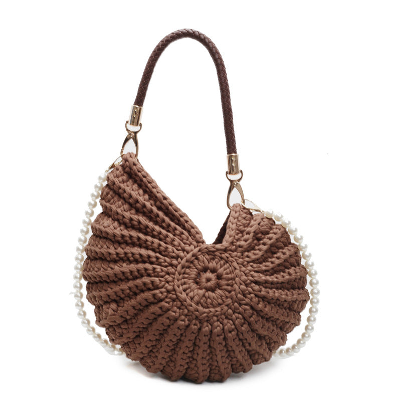 Handmade Woven Shell Design Shoulder Bag