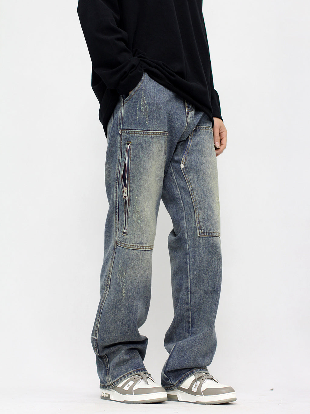 Vintage Washed Denim Jeans