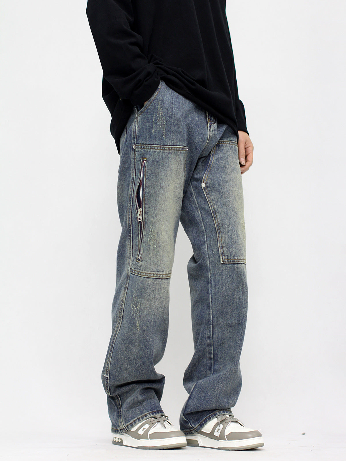 Vintage Washed Denim Jeans