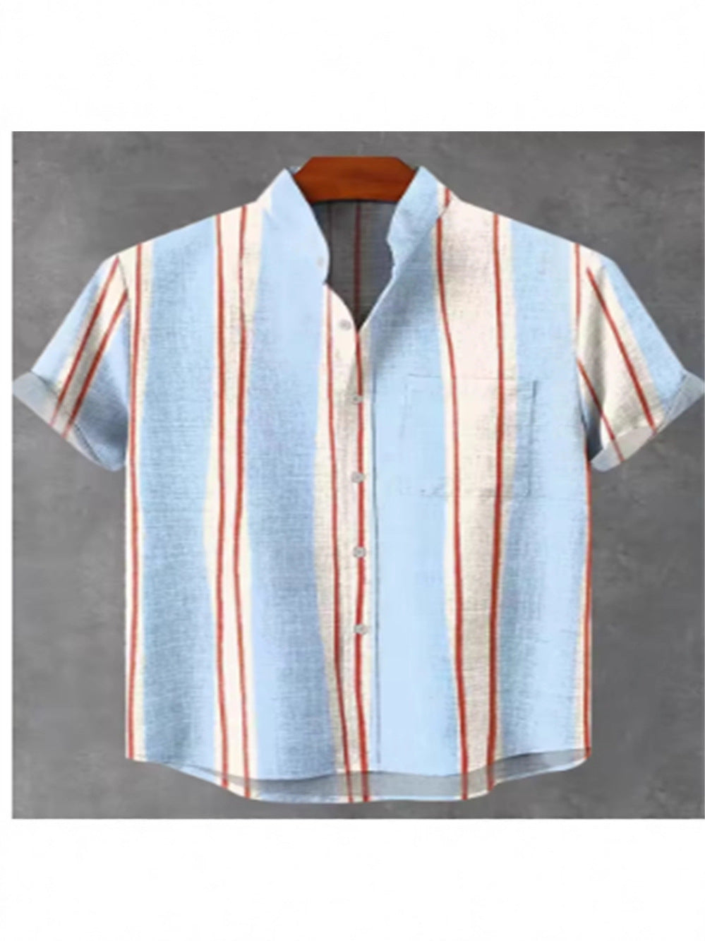 Mens Classic Striped Linen Shirt