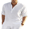 Mens Casual Cotton Linen Shirt