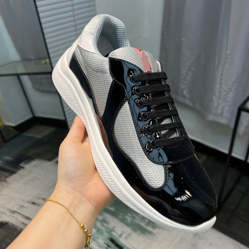Casual Breathable Cowhide Canvas Sneakers for Men