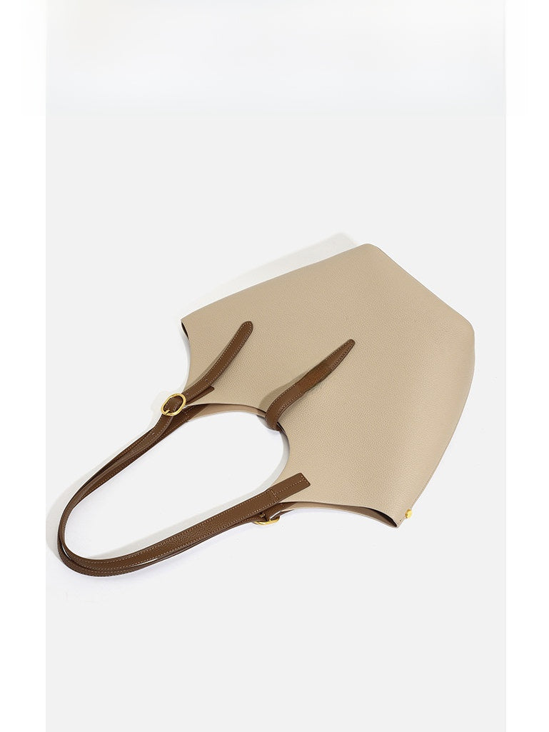 Genuine Leather Bucket Tote Bag