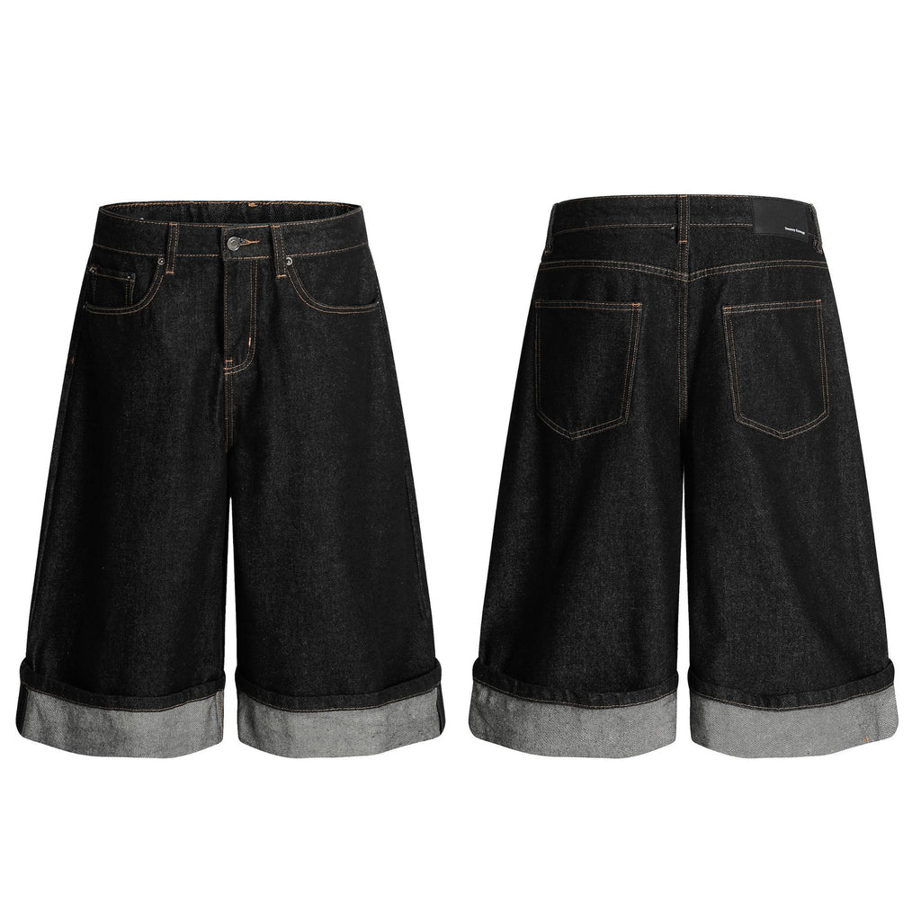 Mens Washed Black Cropped Jeans