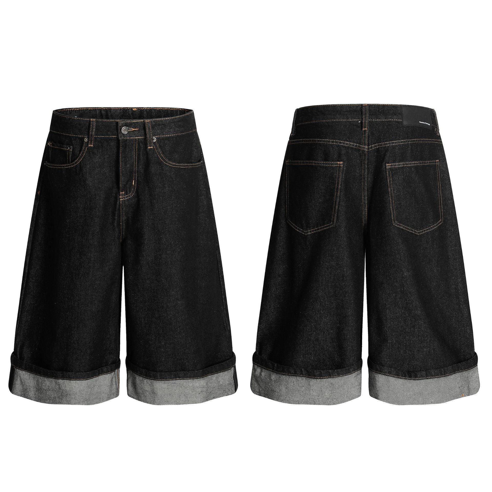 Mens Washed Black Cropped Jeans