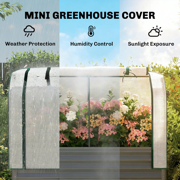 Raised Garden Bed With PE Greenhouse