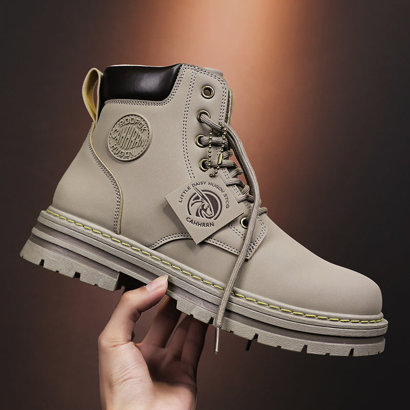 Mens Retro High-Top Lace-Up Martin Boots