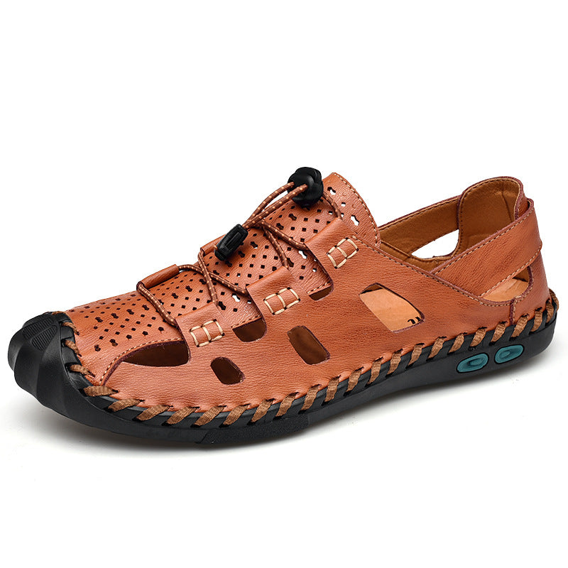 Leather breathable sandals for men