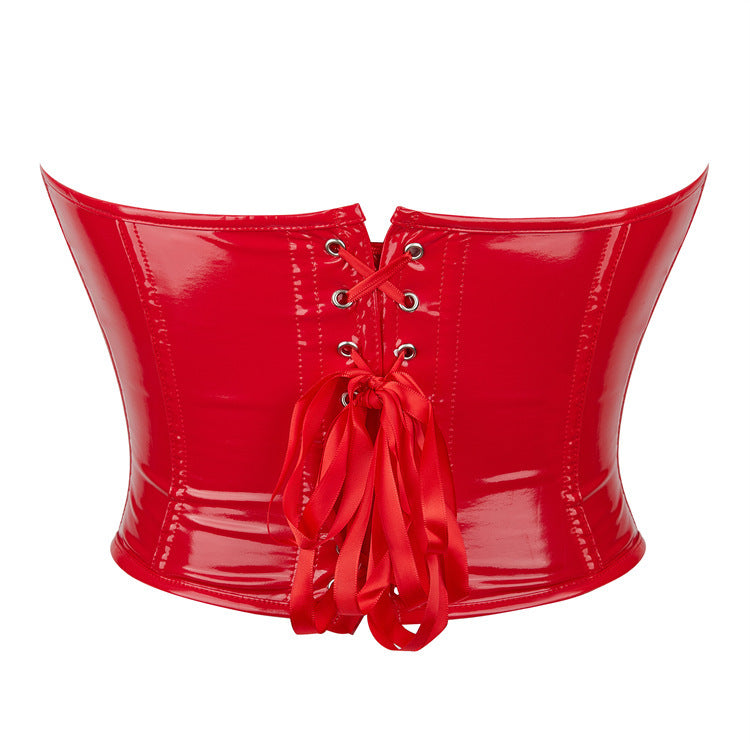 PVC Leather Corset Top