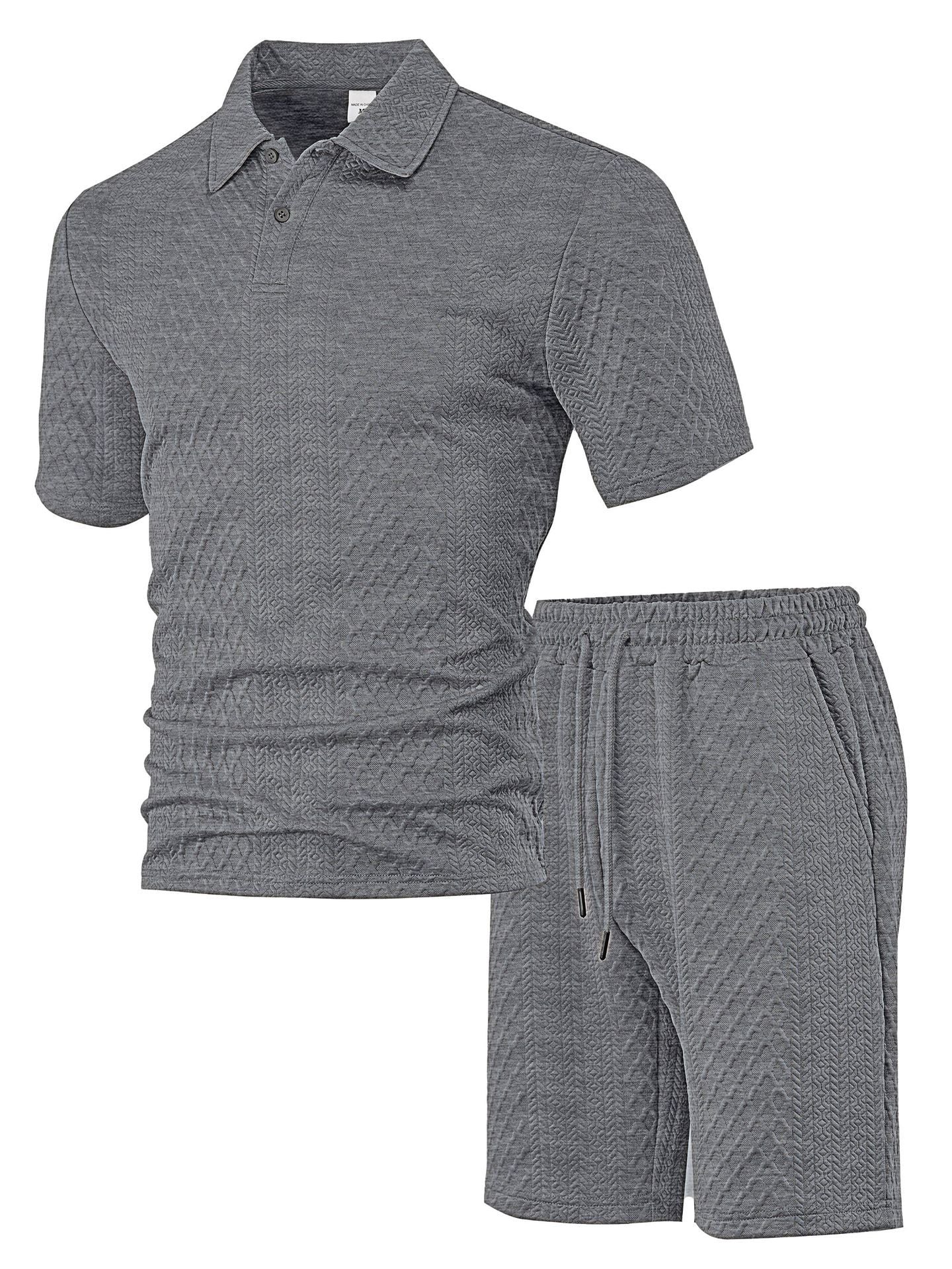 Mens Summer Jacquard Polo Shirt
